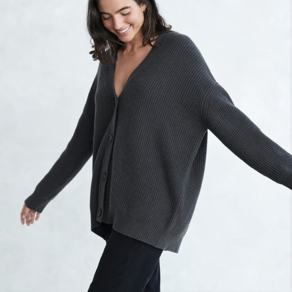 Jenni Kayne Cashmere Cocoon Cardigan in Carbon
